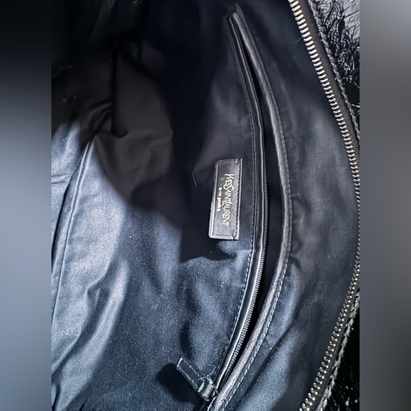 Yves Saint Laurent Shiny Black Shoulder Bag with Silver Accents - Picture 6 of 16